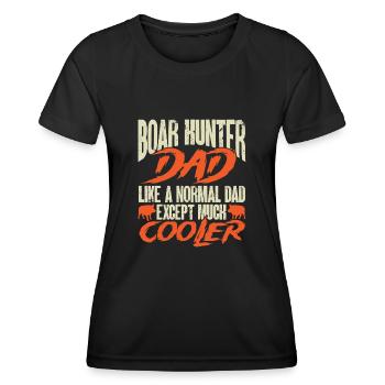 Chasse au sanglier chasseur sanglier - T-shirt sport Femme - noir - Devant - AI Model Female 172 light (172cm)