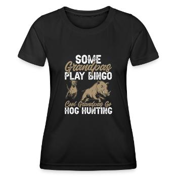 Chasse au sanglier chasseur sanglier - T-shirt sport Femme - noir - Devant - AI Model Female 172 light (172cm)