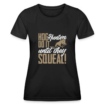 Chasse au sanglier chasseur sanglier - T-shirt sport Femme - noir - Devant - AI Model Female 172 light (172cm)