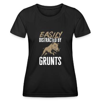 Chasse au sanglier chasseur sanglier - T-shirt sport Femme - noir - Devant - AI Model Female 172 light (172cm)
