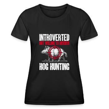 Chasse au sanglier chasseur sanglier - T-shirt sport Femme - noir - Devant - AI Model Female 172 light (172cm)