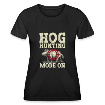 Chasse au sanglier chasseur sanglier - T-shirt sport Femme - noir - Devant - AI Model Female 172 light (172cm)