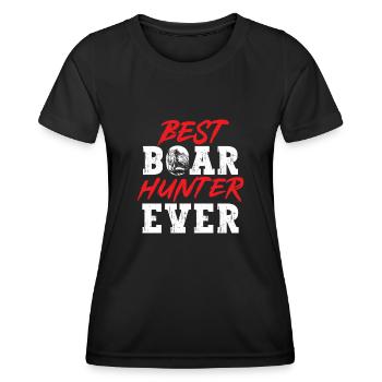 Chasse au sanglier chasseur sanglier - T-shirt sport Femme - noir - Devant - AI Model Female 172 light (172cm)