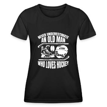 Eishockey Wintersport Geschenk Eishockeyteam - Frauen Funktions-T-Shirt - Schwarz - Vorne - AI Model Female 172 light (172cm)