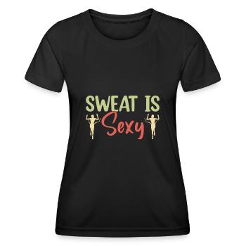 Les coureurs de marathon qui transpirent sont sexy - T-shirt sport Femme - noir - Devant - AI Model Female 172 light (172cm)