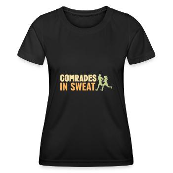 Comrades in sweat Track & field - Frauen Funktions-T-Shirt - Schwarz - Vorne - AI Model Female 172 light (172cm)