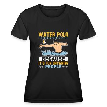 Water Polo Wasserball - Women's Functional T-Shirt - black - Front - AI Model Female 172 light (172cm)