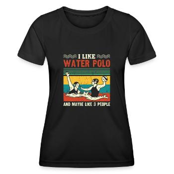 Water Polo Wasserball - Women's Functional T-Shirt - black - Front - AI Model Female 172 light (172cm)