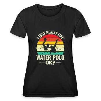 Water Polo Wasserball - Women's Functional T-Shirt - black - Front - AI Model Female 172 light (172cm)