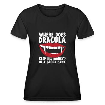 Halloween Lustiger Dracula - Frauen Funktions-T-Shirt - Schwarz - Vorne - AI Model Female 172 light (172cm)