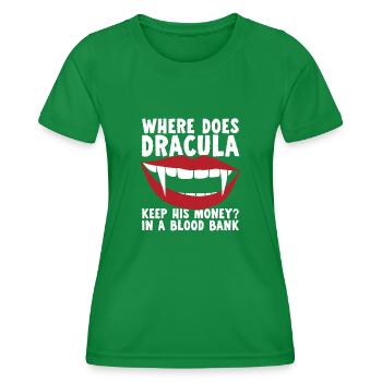 Halloween Drôle de Dracula - T-shirt sport Femme - vert - Devant - AI Model Female 172 dark (172cm)