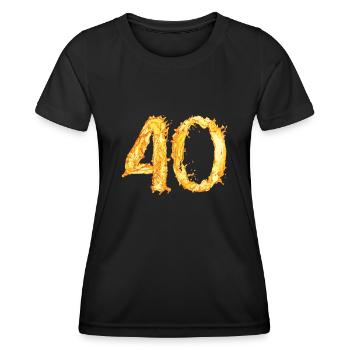 40 Geburtstag "yellow water splash" - Frauen Funktions-T-Shirt - Schwarz - Vorne - AI Model Female 172 light (172cm)
