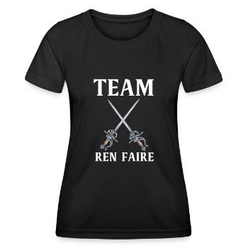 Huzzah Renaissance Festival Ren Faire Knight - Frauen Funktions-T-Shirt - Schwarz - Vorne - AI Model Female 172 light (172cm)