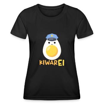 Kiwarei Austria Police Funny Egg Costume - Women's Functional T-Shirt - black - Front - AI Model Female 172 light (172cm)