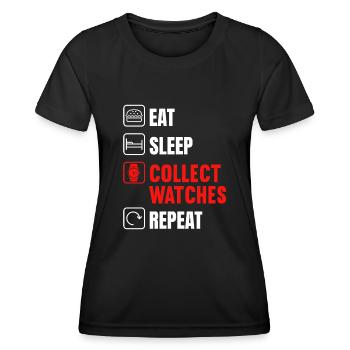 Watch Collector Watch Watchmaker - Women's Functional T-Shirt - black - Front - AI Model Female 172 light (172cm)