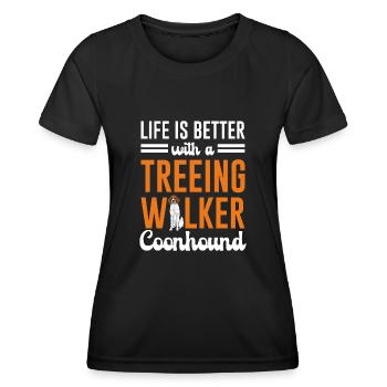 Treeing Walker Coonhound - Women's Functional T-Shirt - black - Front - AI Model Female 172 light (172cm)