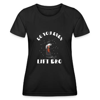 Do You Even Lift Bro Ski - Women's Functional T-Shirt - black - Front - AI Model Female 172 light (172cm)