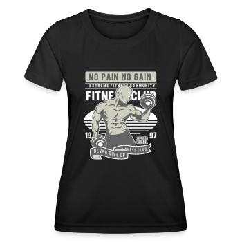 Pas de douleur Pas de gain Gymnase - T-shirt sport Femme - noir - Devant - AI Model Female 172 light (172cm)