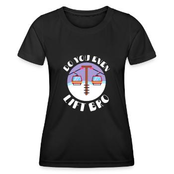 Do You Even Lift Bro Ski - Women's Functional T-Shirt - black - Front - AI Model Female 172 light (172cm)