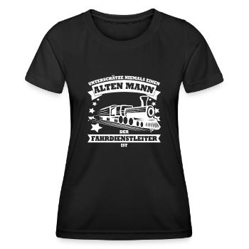 Fahrdienstleiter Züge Zugführer Zug - Frauen Funktions-T-Shirt - Schwarz - Vorne - AI Model Female 172 light (172cm)