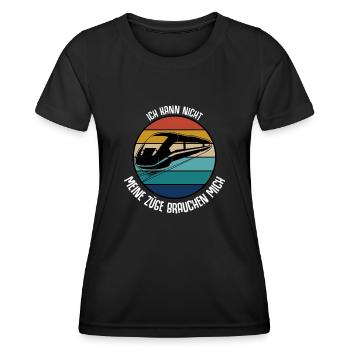 Fahrdienstleiter Spruch Züge Zugführer - Frauen Funktions-T-Shirt - Schwarz - Vorne - AI Model Female 172 light (172cm)