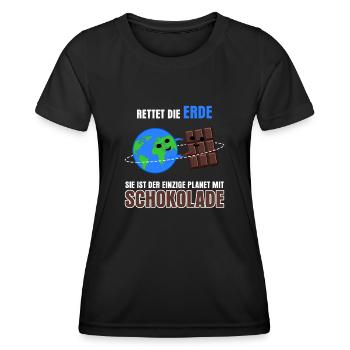 Schokolade Rettet die Erde - Frauen Funktions-T-Shirt - Schwarz - Vorne - AI Model Female 172 light (172cm)