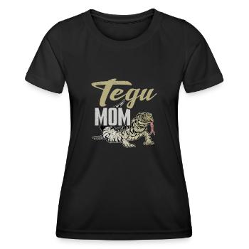 Tegu Eidechse Reptil Herpetologe - Frauen Funktions-T-Shirt - Schwarz - Vorne - AI Model Female 172 light (172cm)