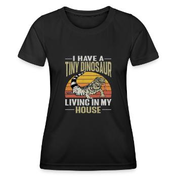 Tegu Eidechse Reptil Herpetologe - Frauen Funktions-T-Shirt - Schwarz - Vorne - AI Model Female 172 light (172cm)