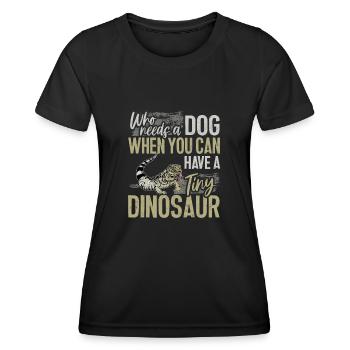 Tegu Eidechse Reptil Herpetologe - Frauen Funktions-T-Shirt - Schwarz - Vorne - AI Model Female 172 light (172cm)