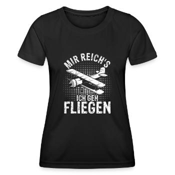 Helikopter Hubschrauber Spruch Abheben Flugzeug He - Frauen Funktions-T-Shirt - Schwarz - Vorne - AI Model Female 172 light (172cm)