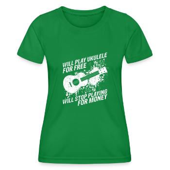 Ukulele Gitarre Musik Konzert Gitarrist Geschenk f - Frauen Funktions-T-Shirt - Kelly Green - Vorne - AI Model Female 172 dark (172cm)