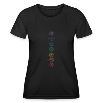 Hindouisme Chakra Bouddhisme Sanskrit Méditation Vajr - T-shirt sport Femme - noir - Devant - AI Model Female 172 light (172cm)