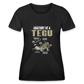 Tegu Eidechse Reptil Herpetologe - Frauen Funktions-T-Shirt - Schwarz - Vorne - AI Model Female 172 light (172cm)