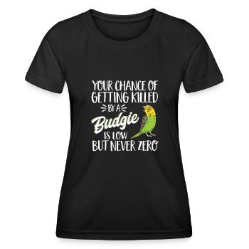 Budgerigar Parakeet Bird Pet Gift - Women's Functional T-Shirt - black - Front - AI Model Female 172 light (172cm)