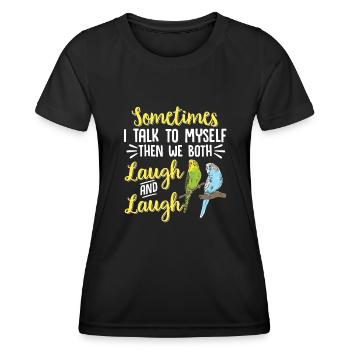 Budgerigar Parakeet Bird Pet Gift - Women's Functional T-Shirt - black - Front - AI Model Female 172 light (172cm)