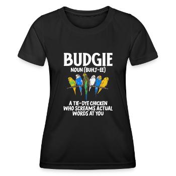 Wellensittich Sittich Vogel Haustier Geschenk - Frauen Funktions-T-Shirt - Schwarz - Vorne - AI Model Female 172 light (172cm)