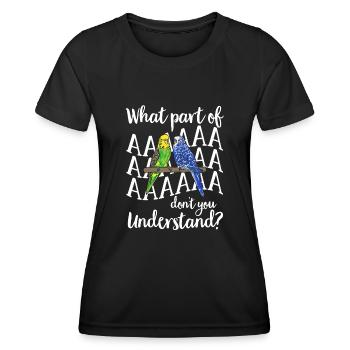 Budgerigar Perruche Oiseau Cadeau pour animaux de compagnie - T-shirt sport Femme - noir - Devant - AI Model Female 172 light (172cm)
