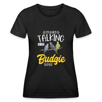 Wellensittich Sittich Vogel Haustier Geschenk - Frauen Funktions-T-Shirt - Schwarz - Vorne - AI Model Female 172 light (172cm)