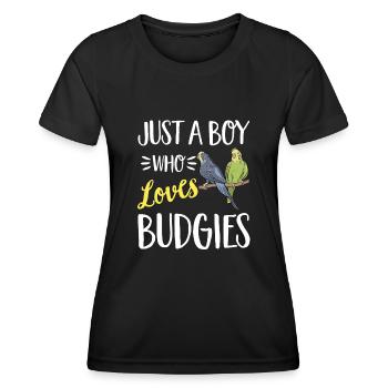 Budgerigar Perruche Oiseau Cadeau pour animaux de compagnie - T-shirt sport Femme - noir - Devant - AI Model Female 172 light (172cm)
