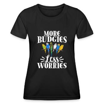 Wellensittich Sittich Vogel Haustier Geschenk - Frauen Funktions-T-Shirt - Schwarz - Vorne - AI Model Female 172 light (172cm)