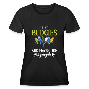 Wellensittich Sittich Vogel Haustier Geschenk - Frauen Funktions-T-Shirt - Schwarz - Vorne - AI Model Female 172 light (172cm)