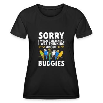 Budgerigar Parakeet Bird Pet Gift - Women's Functional T-Shirt - black - Front - AI Model Female 172 light (172cm)