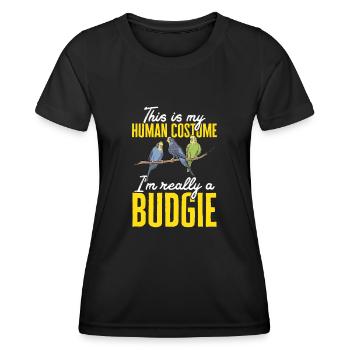 Wellensittich Sittich Vogel Haustier Geschenk - Frauen Funktions-T-Shirt - Schwarz - Vorne - AI Model Female 172 light (172cm)