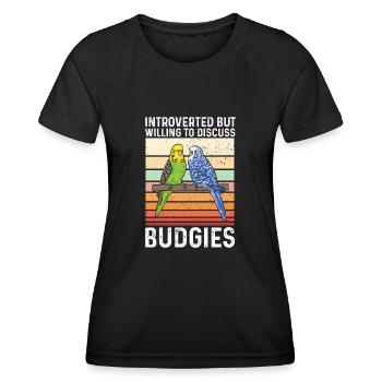 Budgerigar Parakeet Bird Pet Gift - Women's Functional T-Shirt - black - Front - AI Model Female 172 light (172cm)