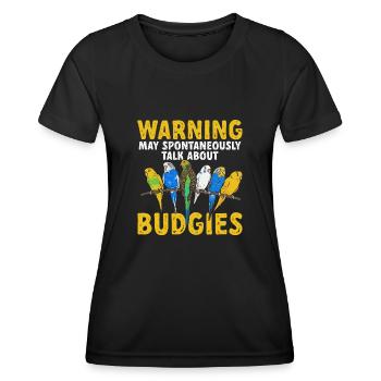 Budgerigar Parakeet Bird Pet Gift - Women's Functional T-Shirt - black - Front - AI Model Female 172 light (172cm)