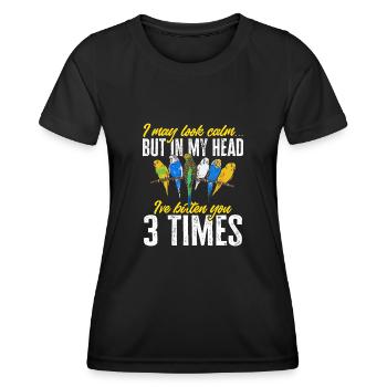 Budgerigar Perruche Oiseau Cadeau pour animaux de compagnie - T-shirt sport Femme - noir - Devant - AI Model Female 172 light (172cm)