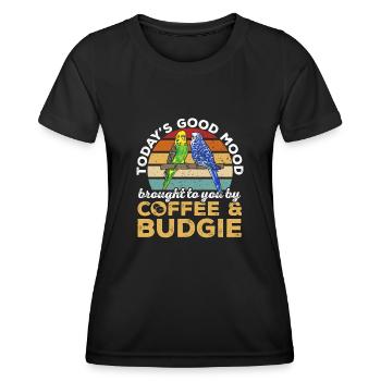 Budgerigar Perruche Oiseau Cadeau pour animaux de compagnie - T-shirt sport Femme - noir - Devant - AI Model Female 172 light (172cm)