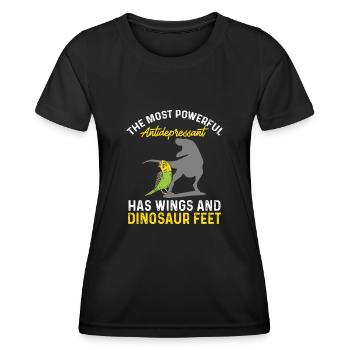 Budgerigar Parakeet Bird Pet Gift - Women's Functional T-Shirt - black - Front - AI Model Female 172 light (172cm)