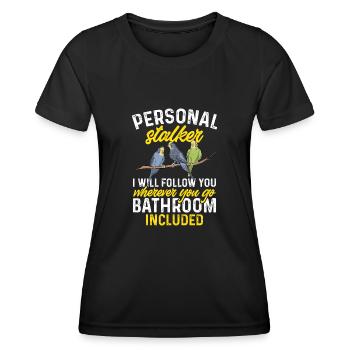 Wellensittich Sittich Vogel Haustier Geschenk - Frauen Funktions-T-Shirt - Schwarz - Vorne - AI Model Female 172 light (172cm)