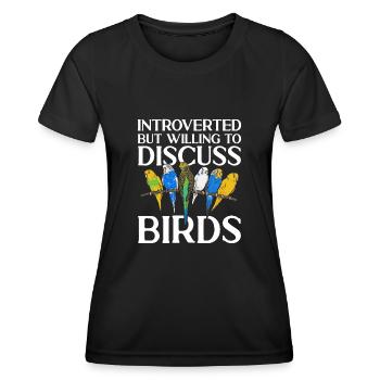Wellensittich Sittich Vogel Haustier Geschenk - Frauen Funktions-T-Shirt - Schwarz - Vorne - AI Model Female 172 light (172cm)
